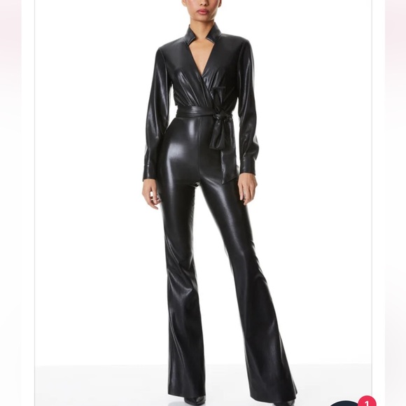 Alice + Olivia Pants - New Alice and Olivia Evita vegan leather jumpsuit